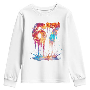 Burning Six Seven Youth Sweatshirt Drip Fire Flame Meme