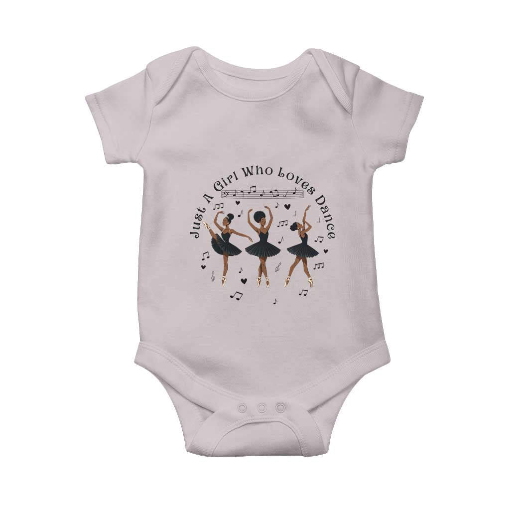 African American Ballet Dancer Baby Onesie Just A Girl Who Loves Dance - African Pride