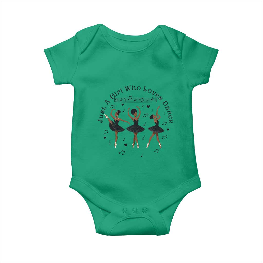 African American Ballet Dancer Baby Onesie Just A Girl Who Loves Dance - African Pride