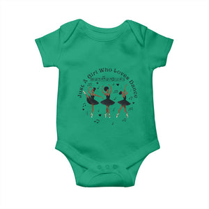 African American Ballet Dancer Baby Onesie Just A Girl Who Loves Dance - African Pride