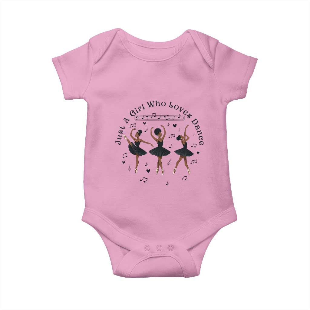 African American Ballet Dancer Baby Onesie Just A Girl Who Loves Dance - African Pride