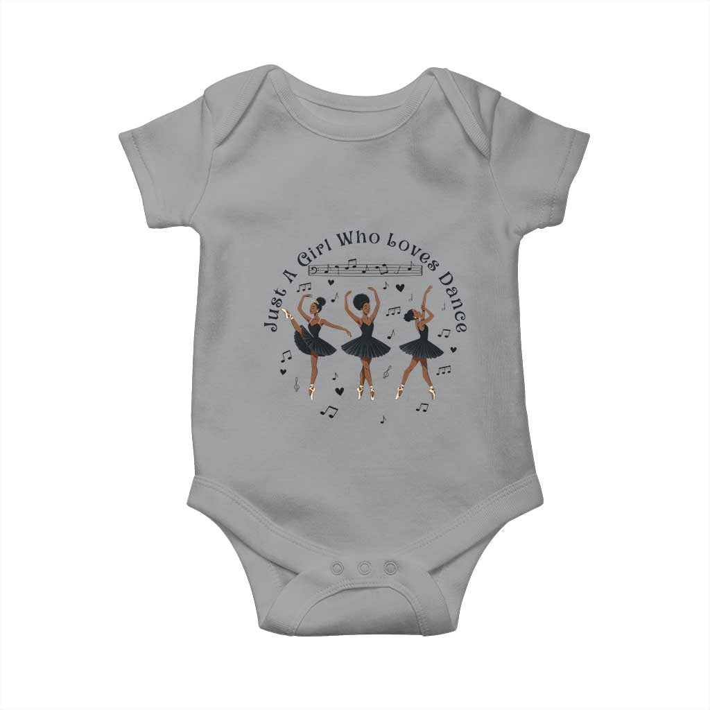 African American Ballet Dancer Baby Onesie Just A Girl Who Loves Dance - African Pride