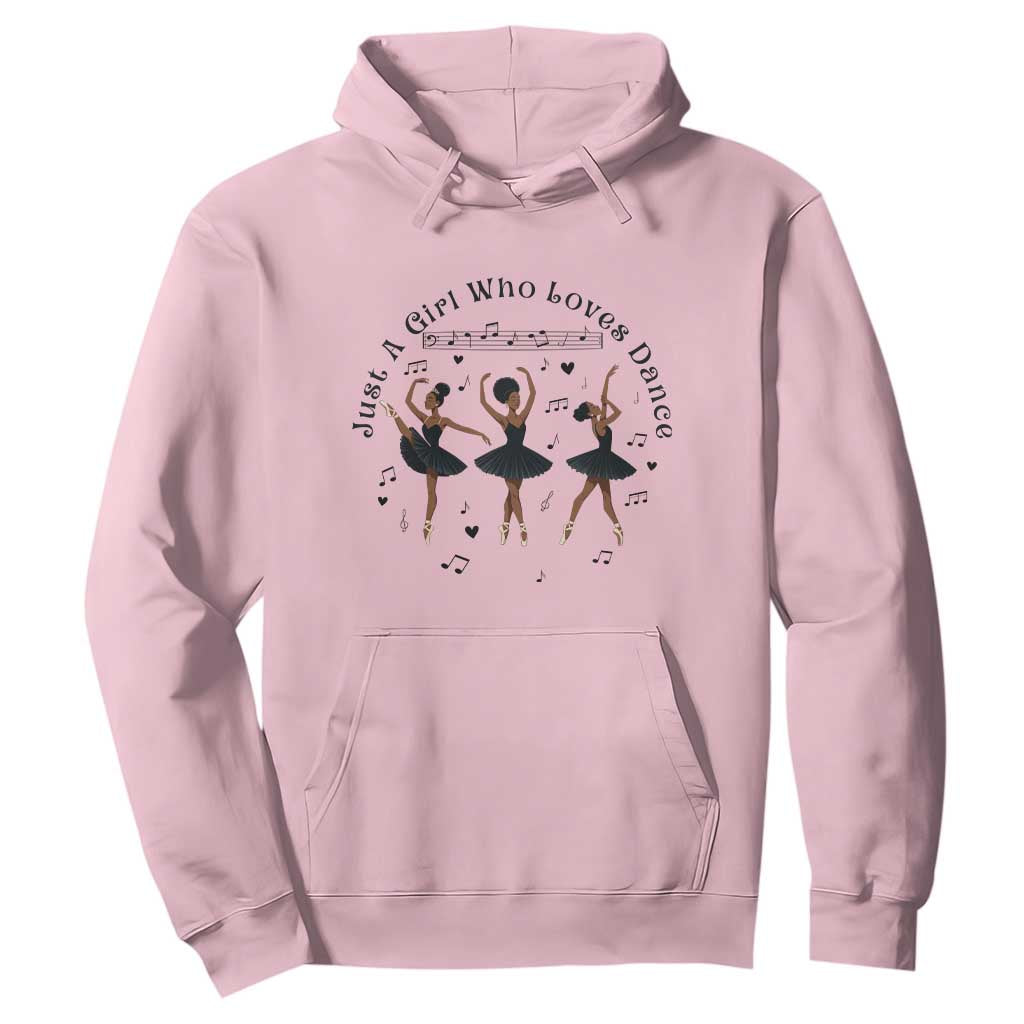 African American Ballet Dancer Hoodie Just A Girl Who Loves Dance - African Pride