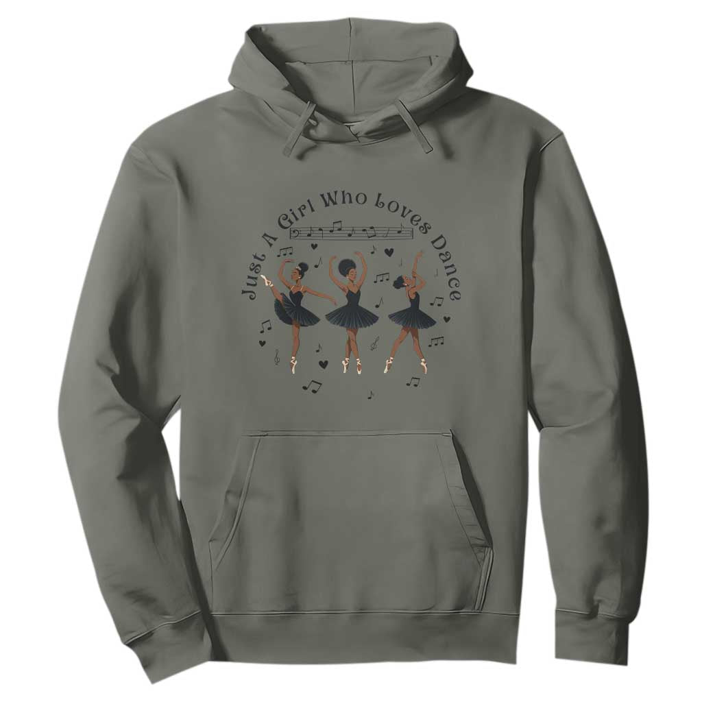 African American Ballet Dancer Hoodie Just A Girl Who Loves Dance - African Pride