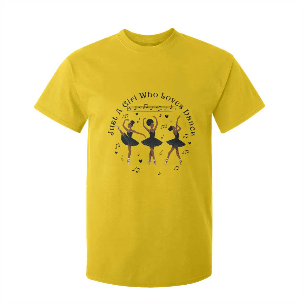 African American Ballet Dancer T Shirt For Kid Just A Girl Who Loves Dance - African Pride