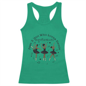 African American Ballet Dancer Racerback Tank Top Just A Girl Who Loves Dance - African Pride