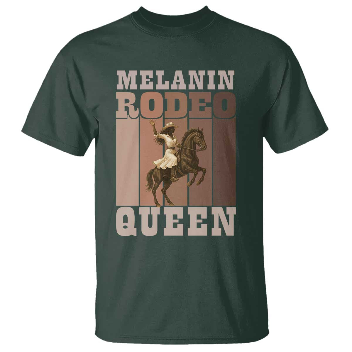 African American Cowgirl T Shirt Melanin Rodeo Queen Western Country - African Pride