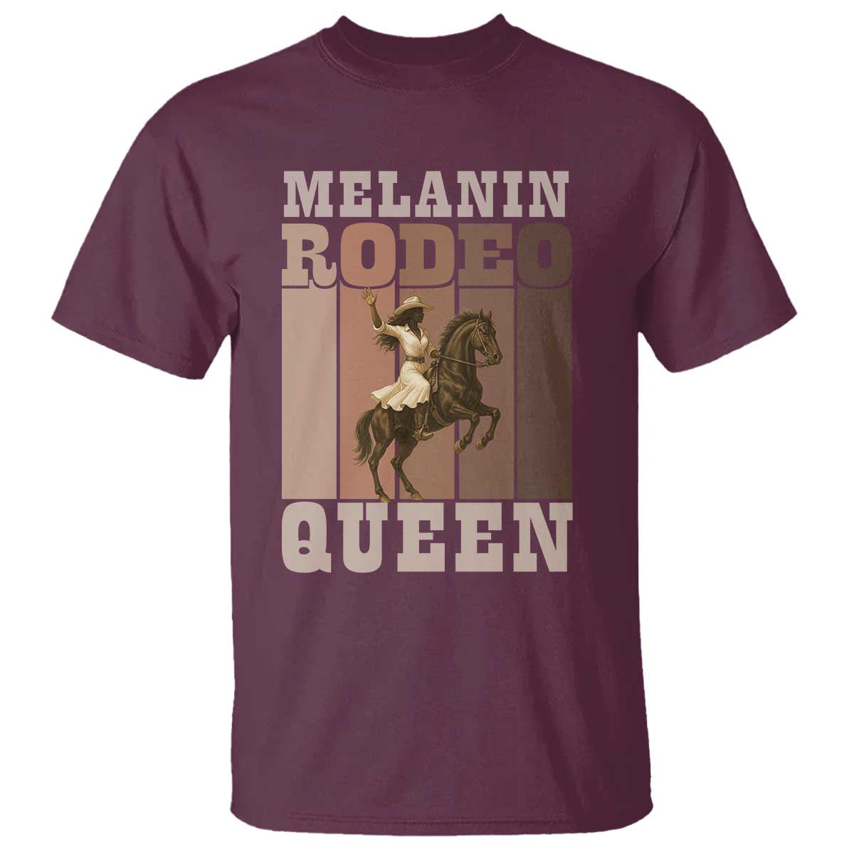 African American Cowgirl T Shirt Melanin Rodeo Queen Western Country - African Pride