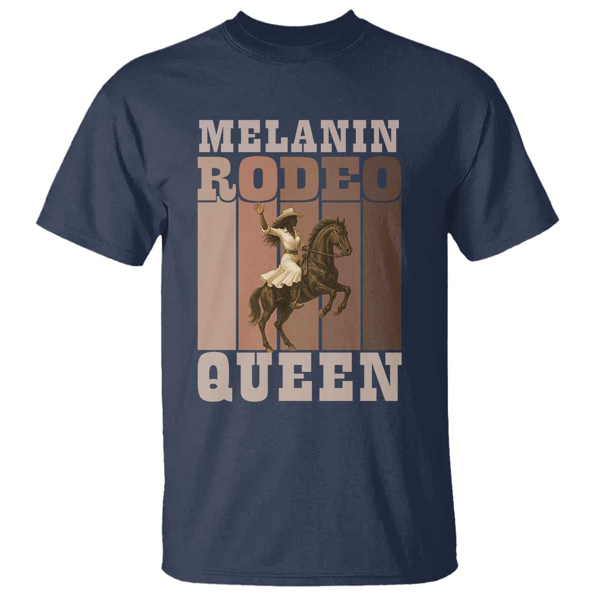 African American Cowgirl T Shirt Melanin Rodeo Queen Western Country - African Pride