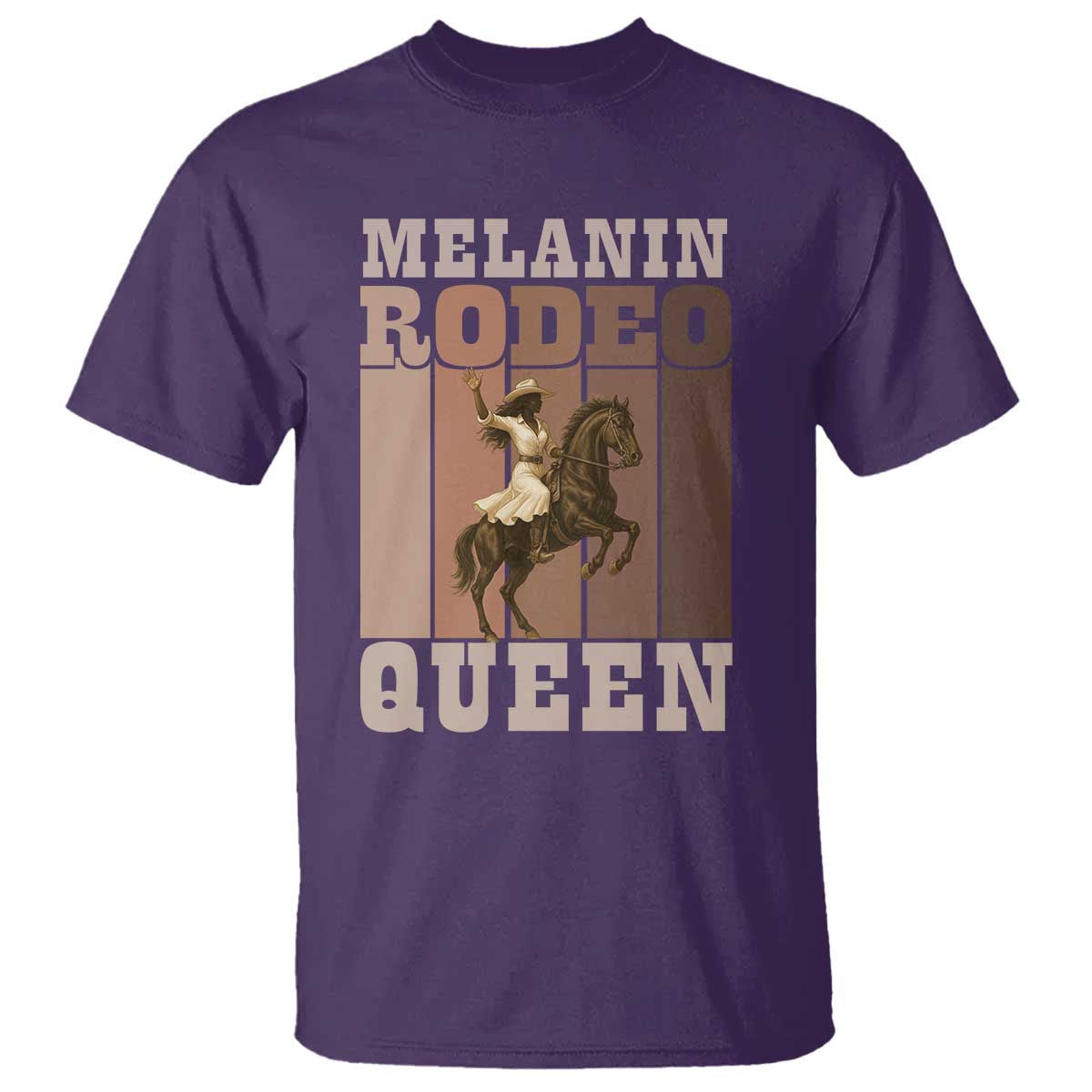 African American Cowgirl T Shirt Melanin Rodeo Queen Western Country - African Pride