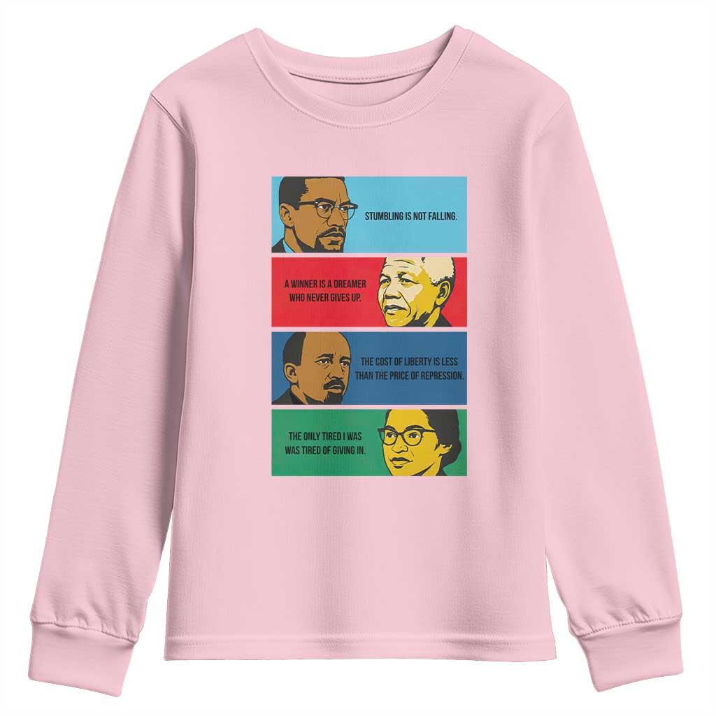 African American Leaders History Quote Gift Youth Sweatshirt