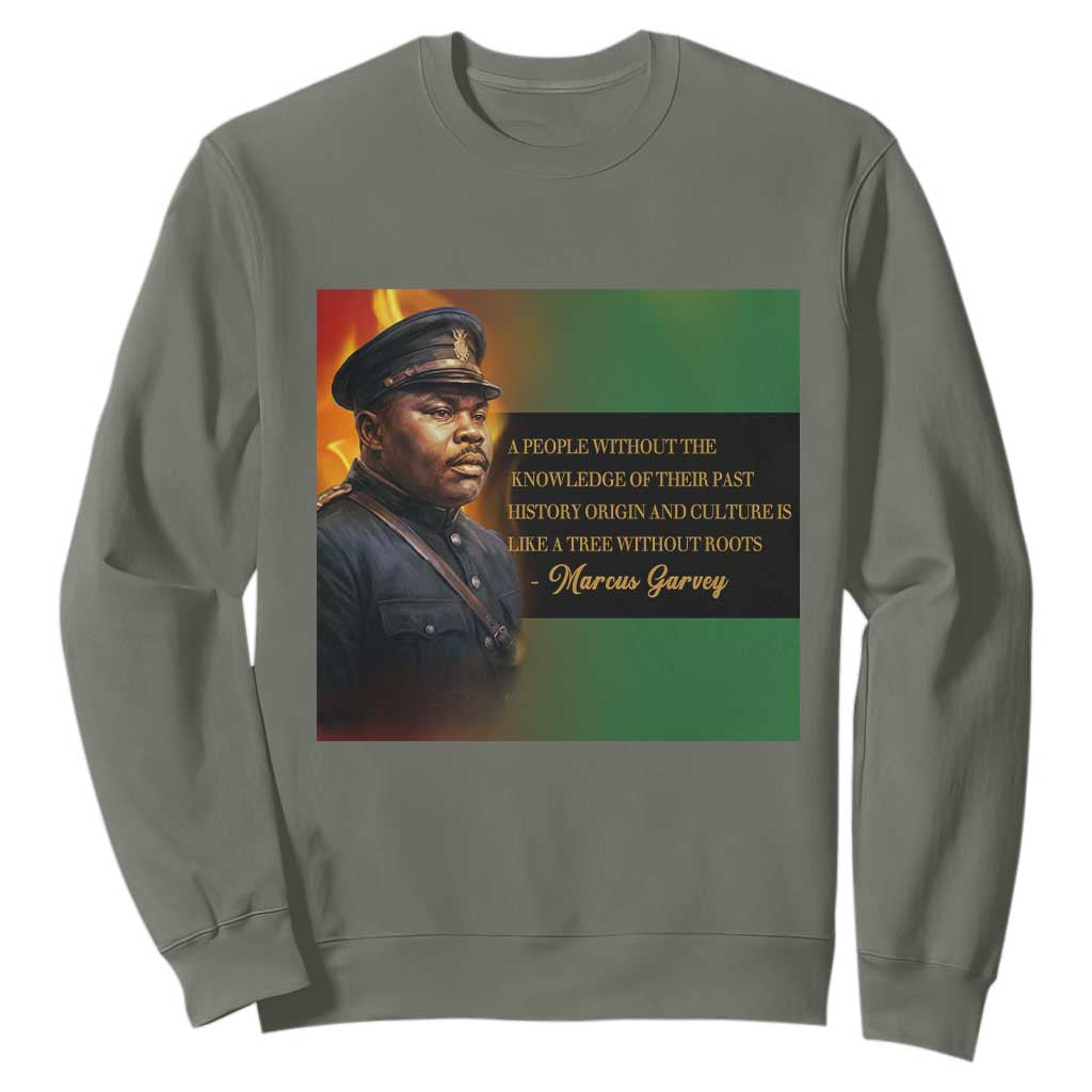 Marcus Garvey Pan African Flag Sweatshirt A People Without Knowledge Of Their Past Quote