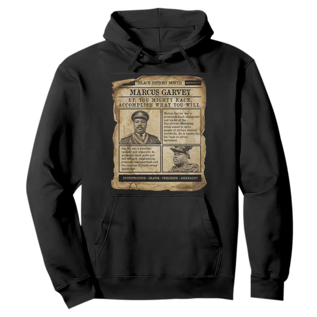 Vintage Newspaper Marcus Garvey Hoodie Up You Mighty Race Quote