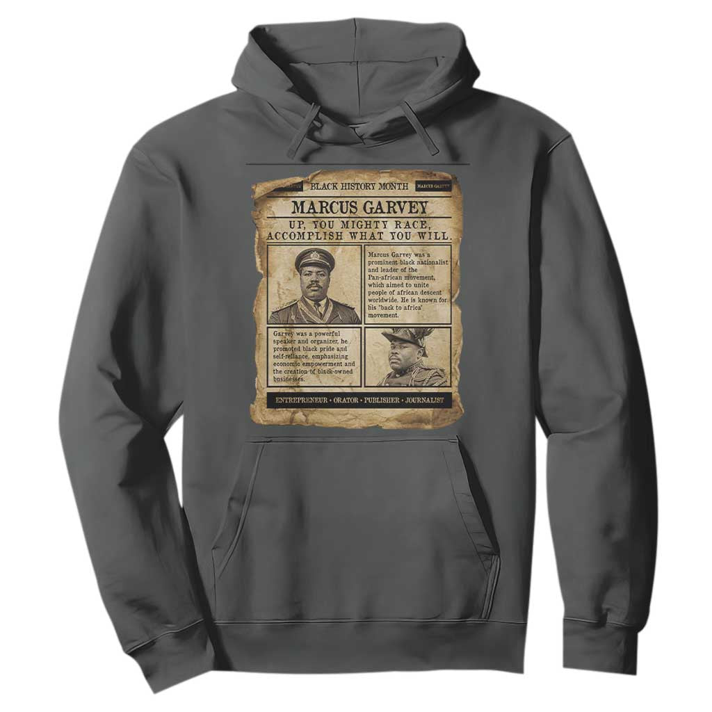 Vintage Newspaper Marcus Garvey Hoodie Up You Mighty Race Quote