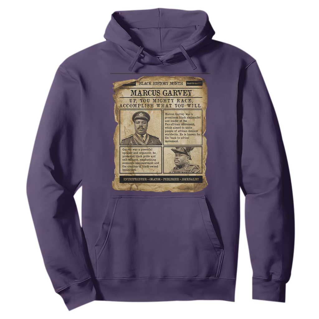 Vintage Newspaper Marcus Garvey Hoodie Up You Mighty Race Quote