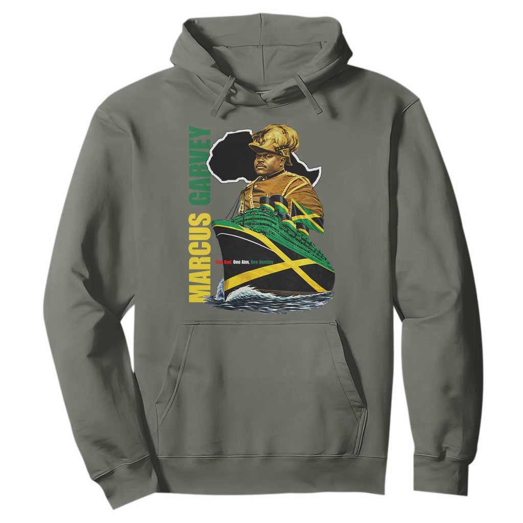 Marcus Garvey Jamaica Pride Hoodie One God One Aim One Destiny