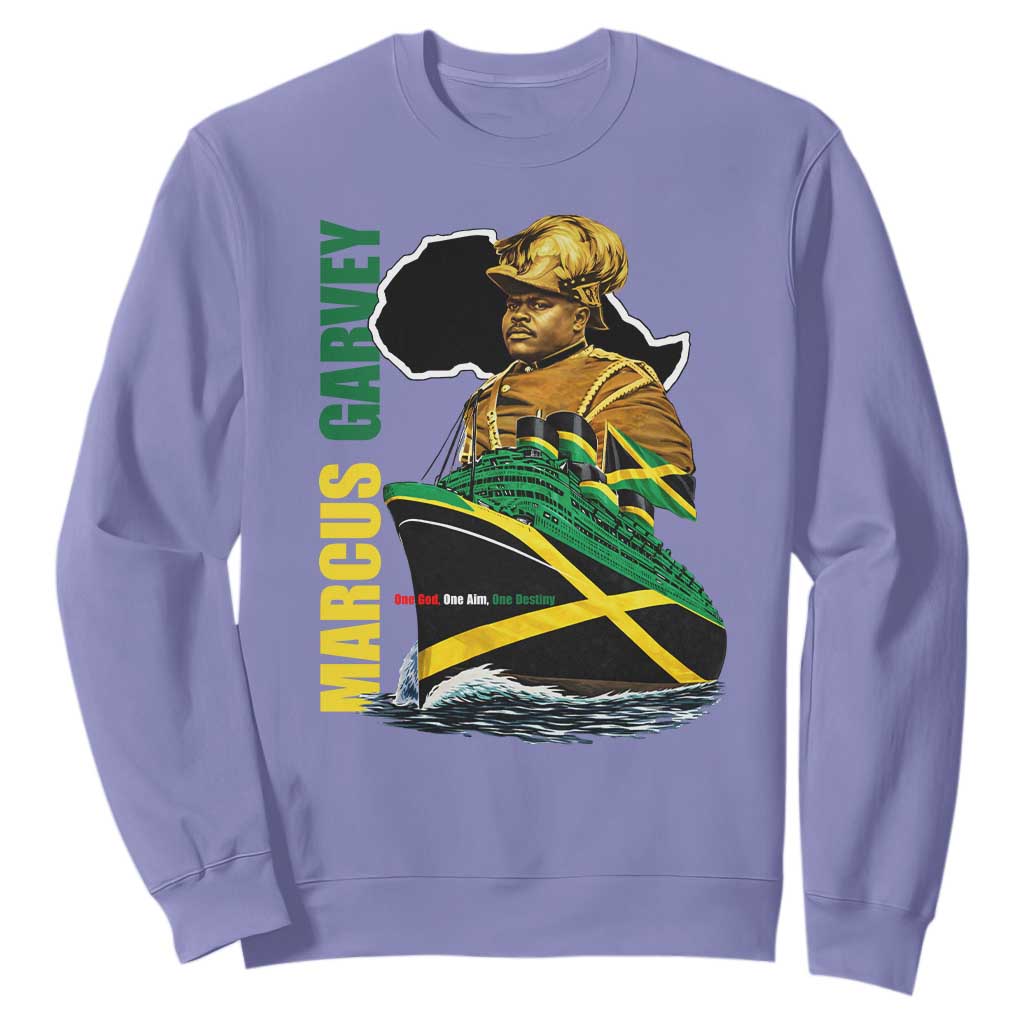 Marcus Garvey Jamaica Pride Sweatshirt One God One Aim One Destiny