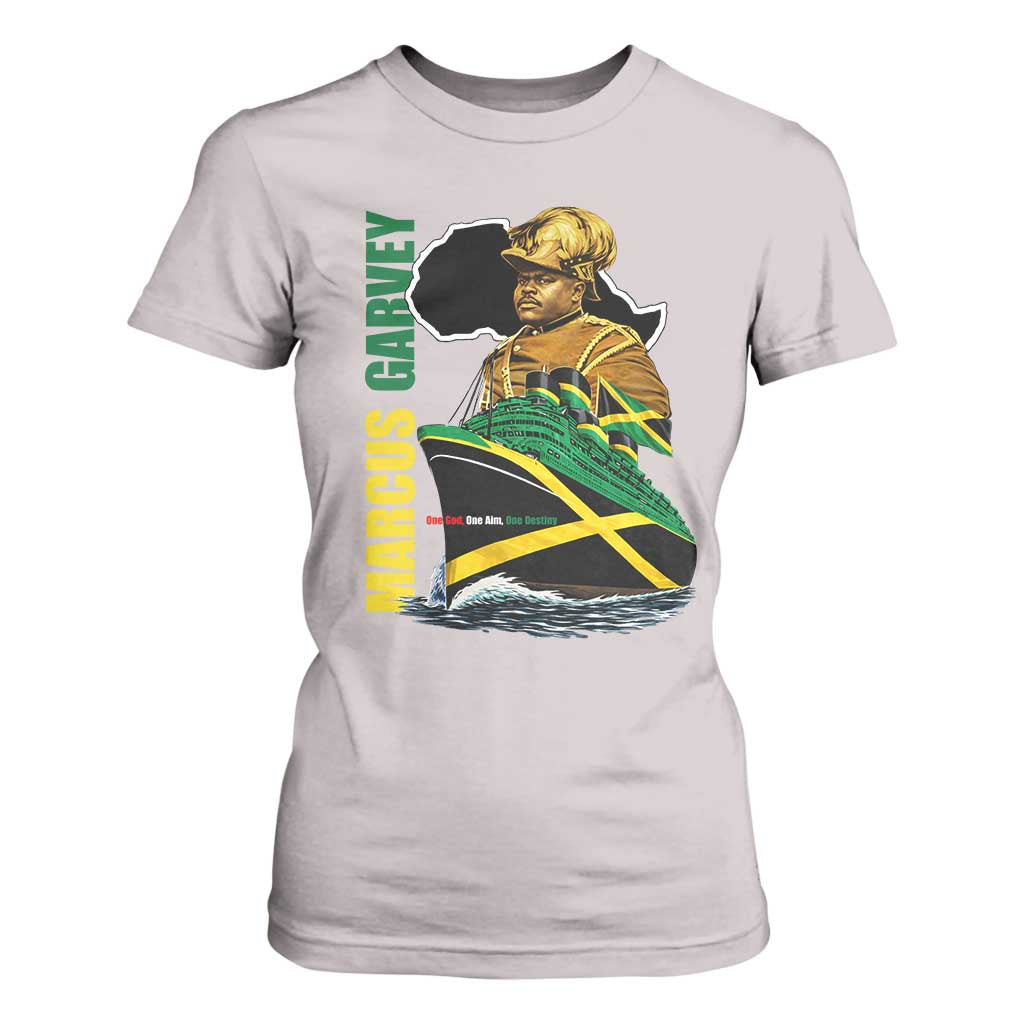 Marcus Garvey Jamaica Pride T Shirt For Women One God One Aim One Destiny