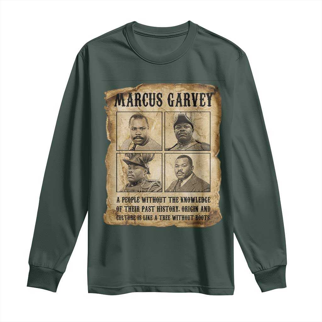 Vintage Marcus Garvey Quote Long Sleeve Shirt A People Without Knowledge Of Their Past