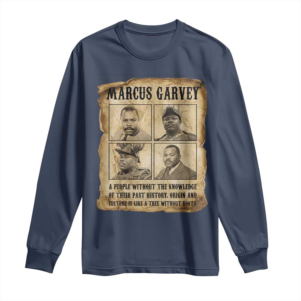 Vintage Marcus Garvey Quote Long Sleeve Shirt A People Without Knowledge Of Their Past
