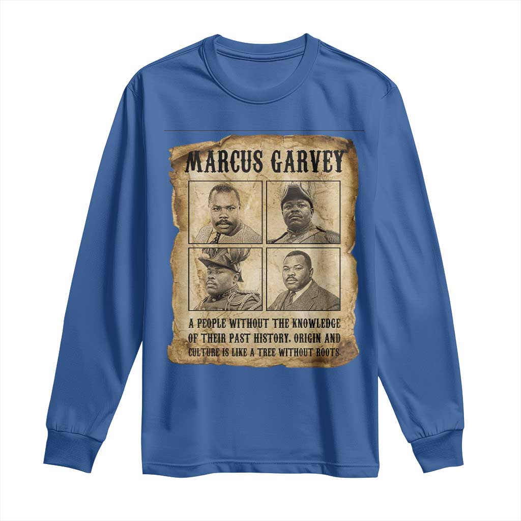 Vintage Marcus Garvey Quote Long Sleeve Shirt A People Without Knowledge Of Their Past