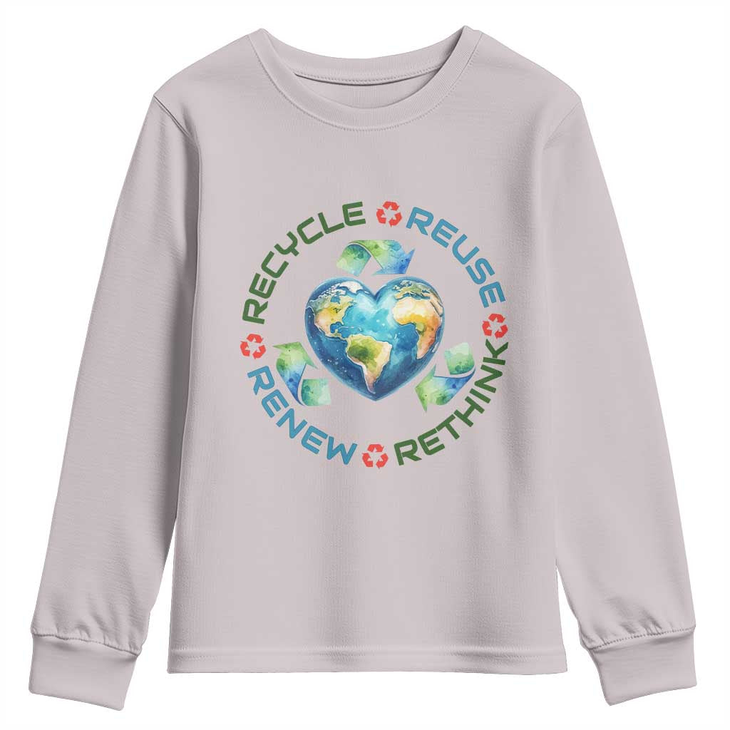 Recycle Reuse Renew Rethink Youth Sweatshirt Zero Waste Life