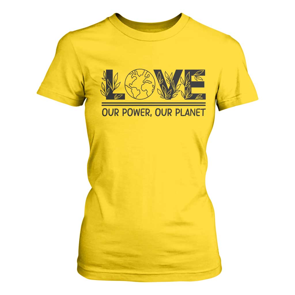 Earth Day 2026 T Shirt For Women Our Power Our Planet