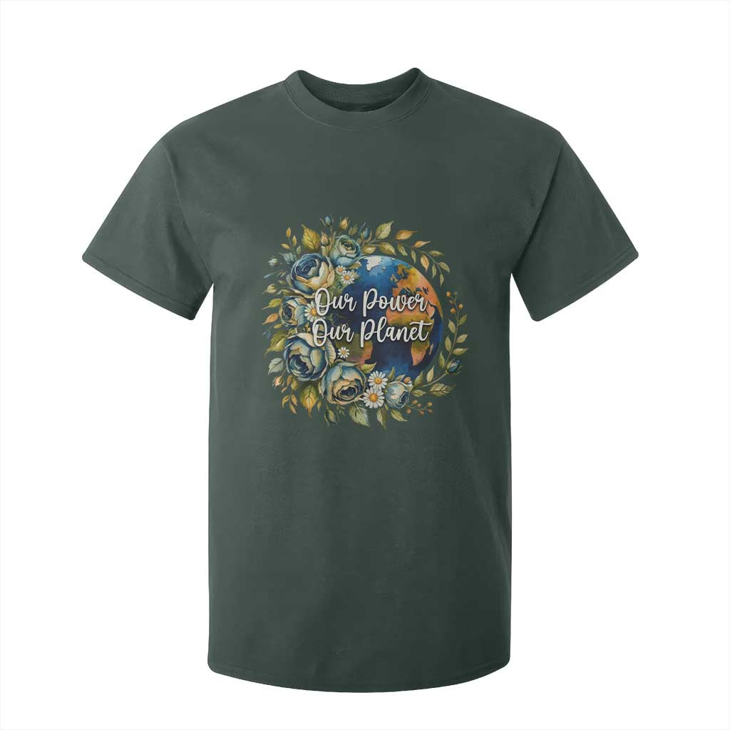 Save The Planet Earth Day T Shirt For Kid Our Power Our Planet