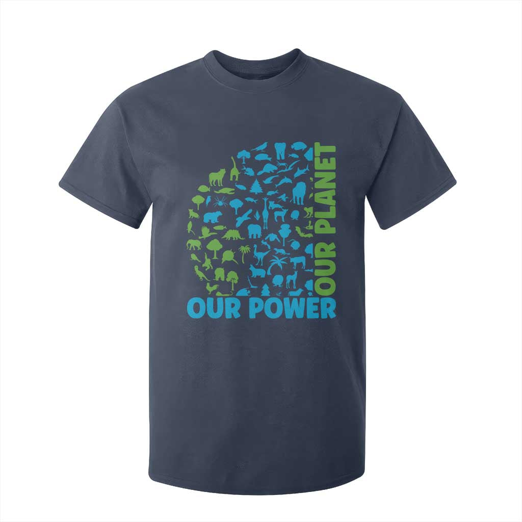 Earth Day Environmental Activism T Shirt For Kid Our Power Our Planet