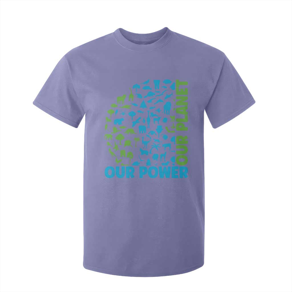 Earth Day Environmental Activism T Shirt For Kid Our Power Our Planet