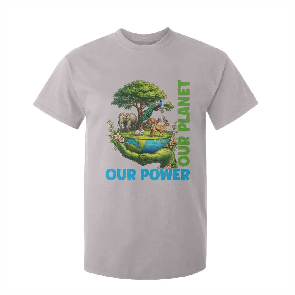 Our Power Our Planet T Shirt For Kid Earth Day Nature Lover Gift