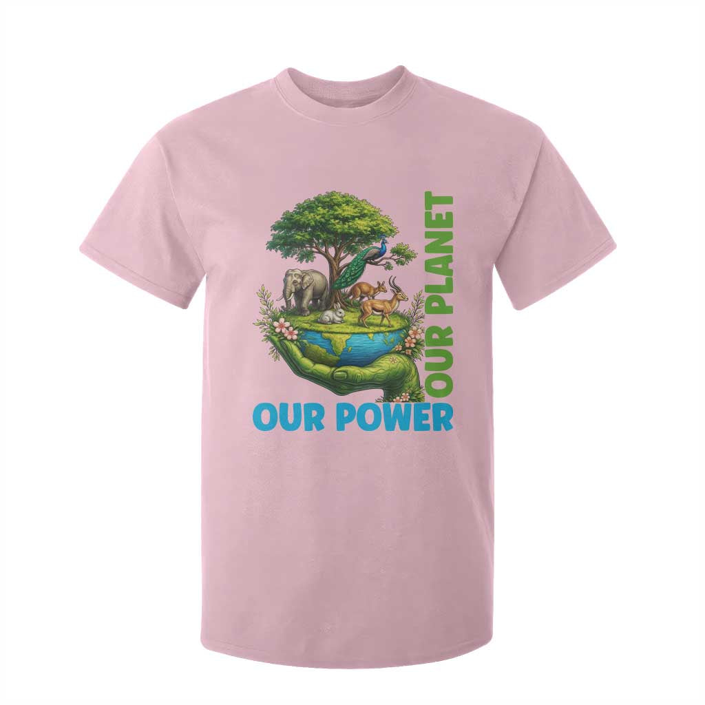 Our Power Our Planet T Shirt For Kid Earth Day Nature Lover Gift
