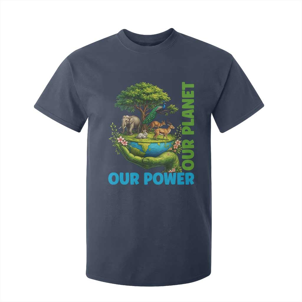 Our Power Our Planet T Shirt For Kid Earth Day Nature Lover Gift