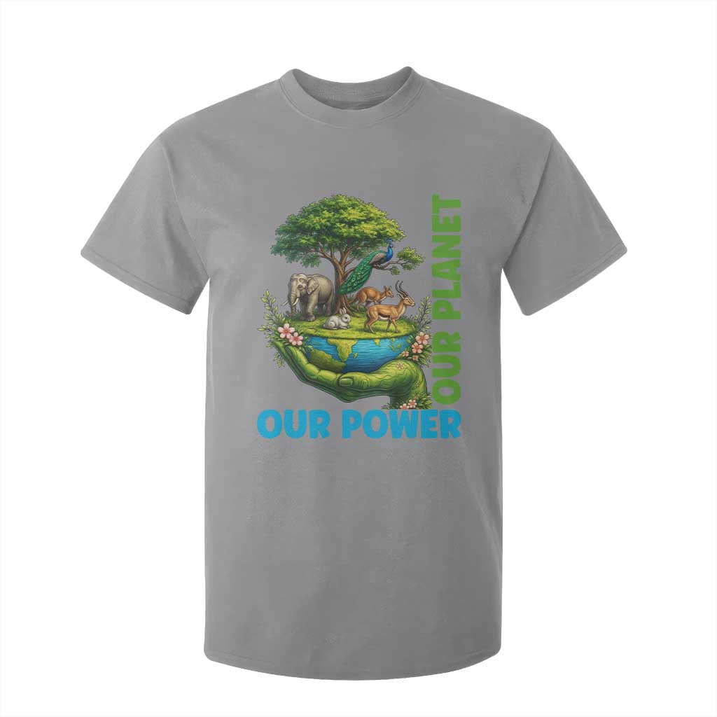 Our Power Our Planet T Shirt For Kid Earth Day Nature Lover Gift