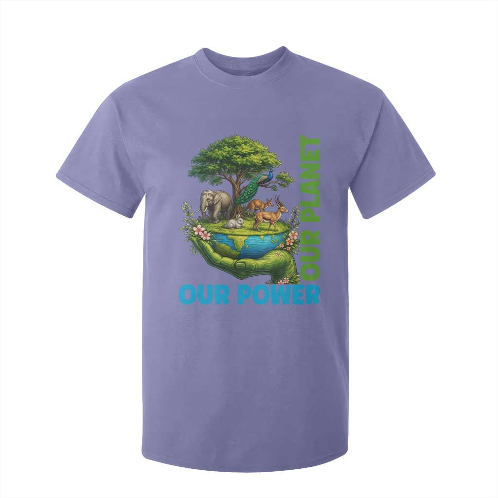 Our Power Our Planet T Shirt For Kid Earth Day Nature Lover Gift