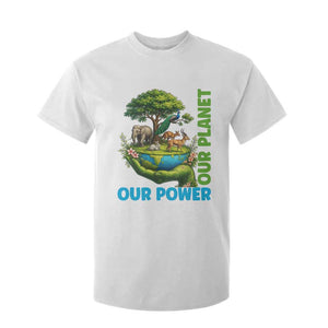 Our Power Our Planet T Shirt For Kid Earth Day Nature Lover Gift