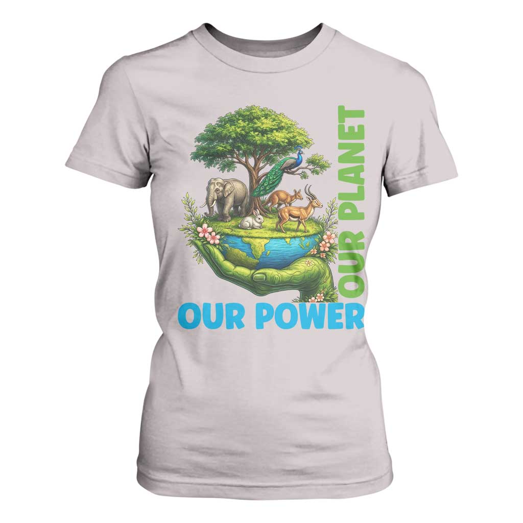 Our Power Our Planet T Shirt For Women Earth Day Nature Lover Gift