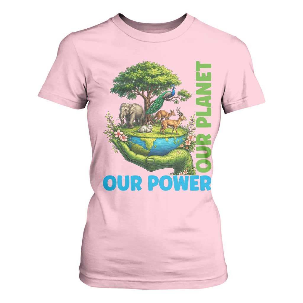 Our Power Our Planet T Shirt For Women Earth Day Nature Lover Gift