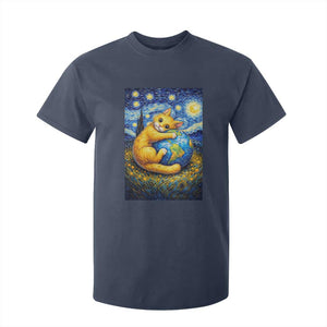Earth Day T Shirt For Kid Starry Night Cat Hugging Earth