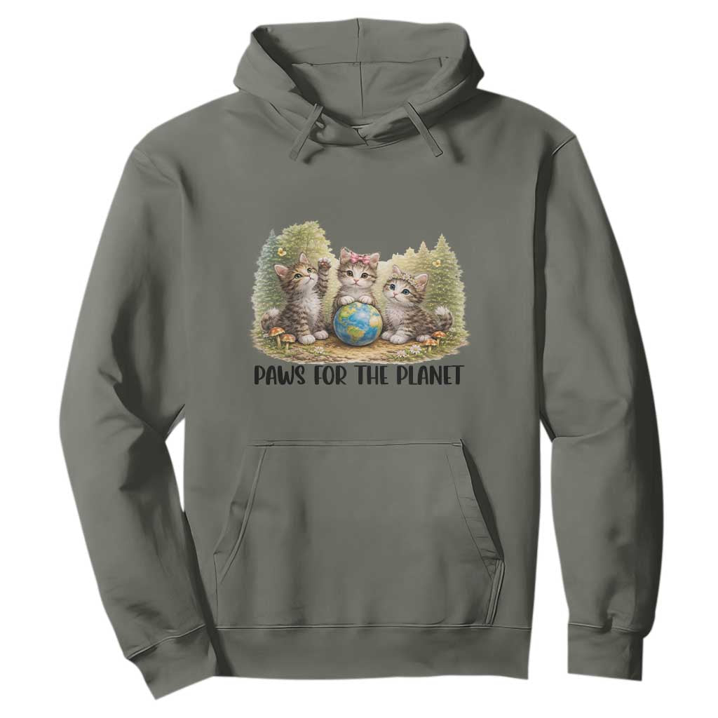 Earth Day Cat Lover Hoodie Paws For The Planet