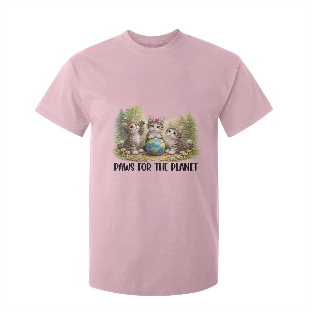 Earth Day Cat Lover T Shirt For Kid Paws For The Planet
