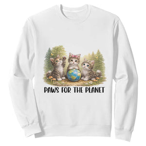 Earth Day Cat Lover Sweatshirt Paws For The Planet