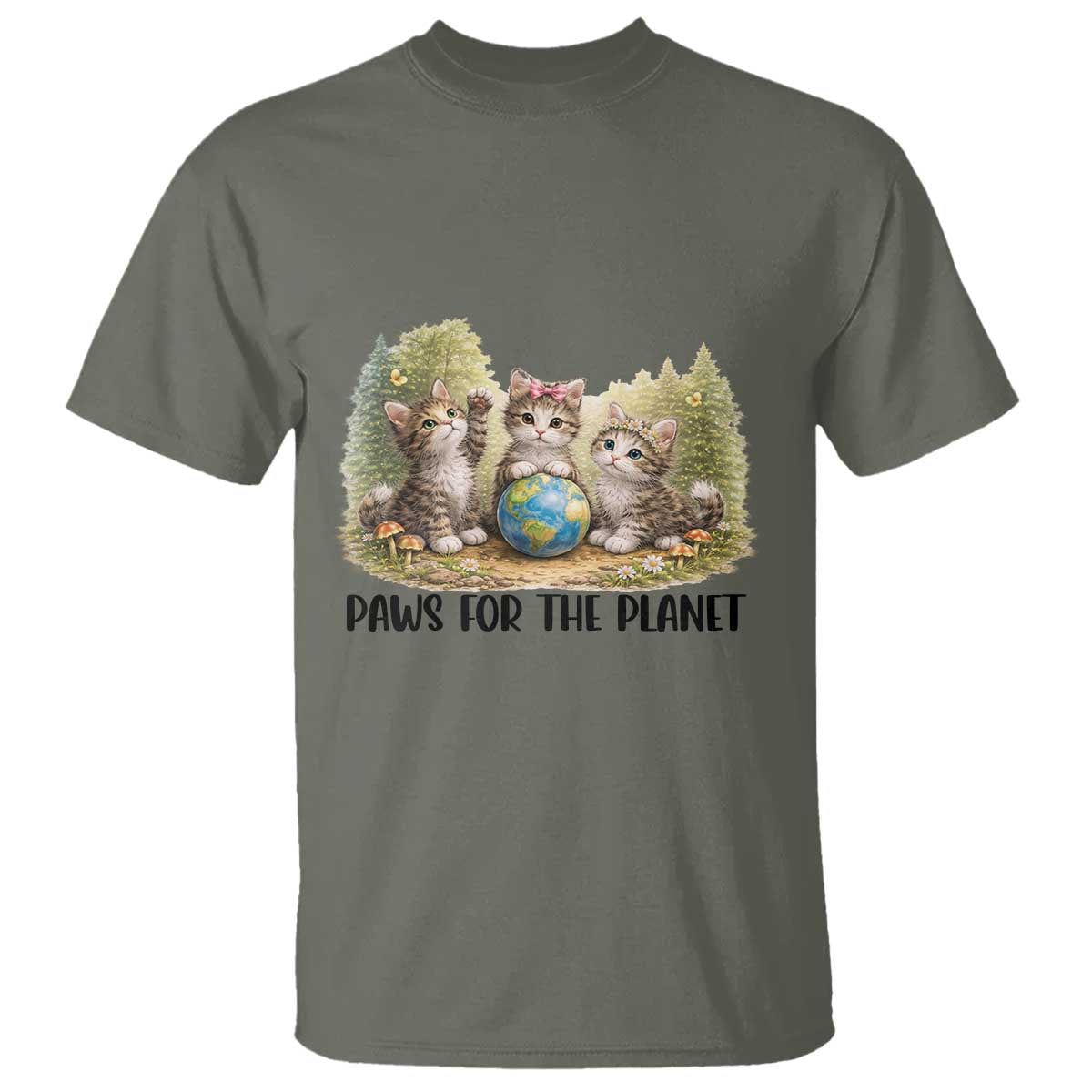Earth Day Cat Lover T Shirt Paws For The Planet