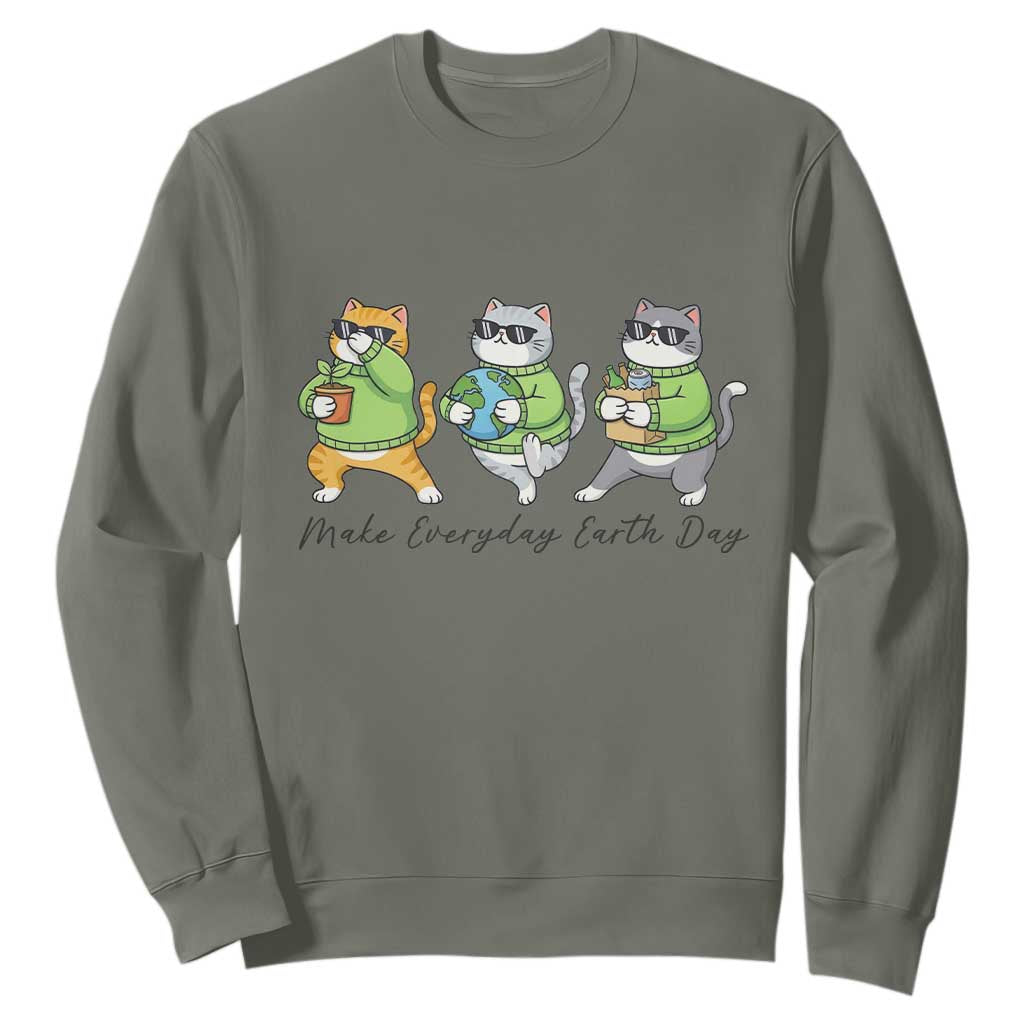 Make Everyday Earth Day Sweatshirt Eco Friendly Cat Lover