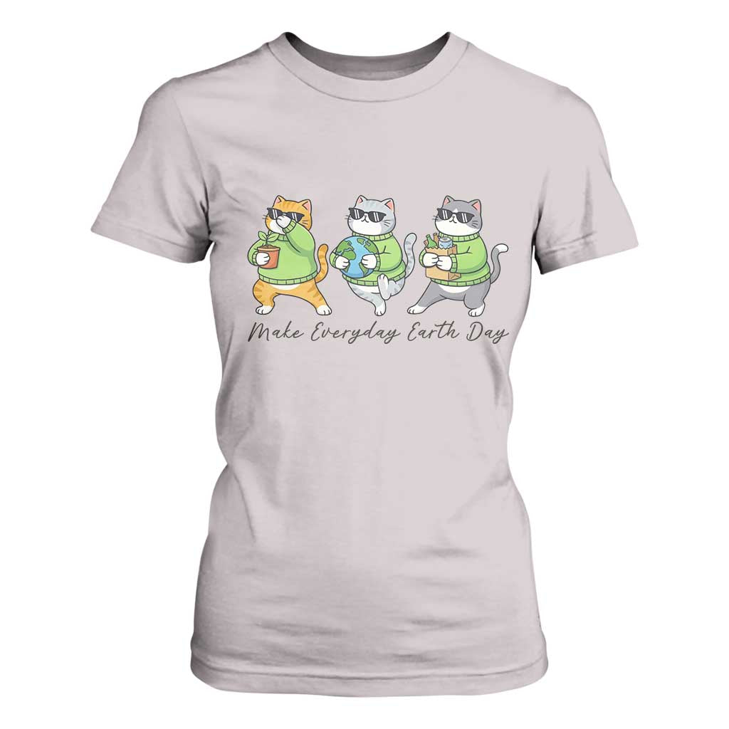 Make Everyday Earth Day T Shirt For Women Eco Friendly Cat Lover