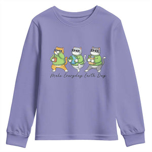 Make Everyday Earth Day Youth Sweatshirt Eco Friendly Cat Lover
