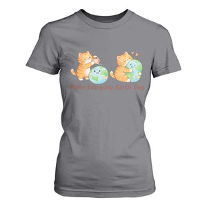 Make Everyday Earth Day T Shirt For Women Cute Cat Healing Planet Earth