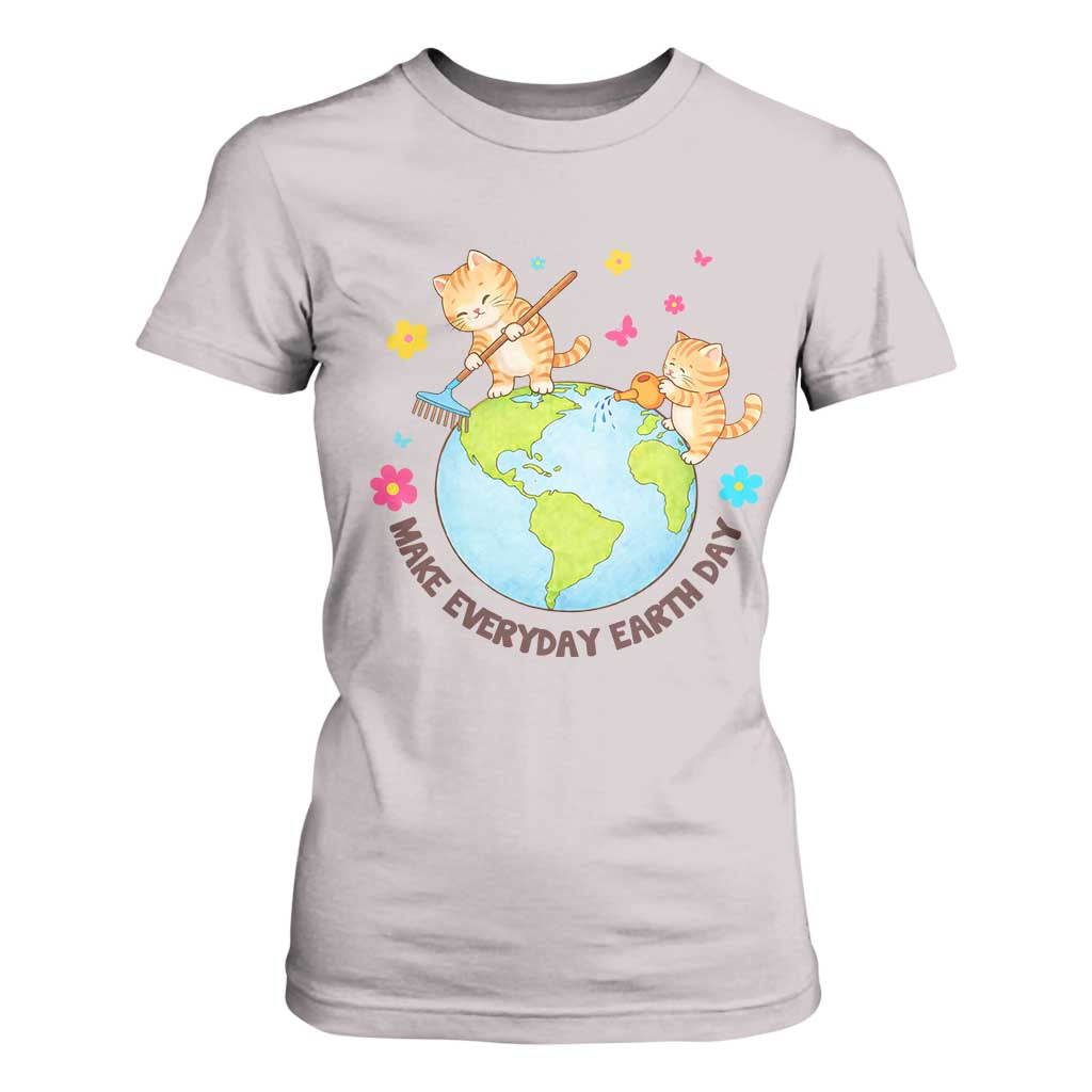 Make Everyday Earth Day T Shirt For Women Funny Cat Lover Gift