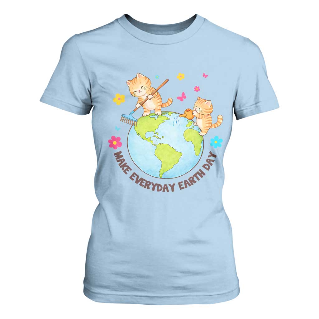 Make Everyday Earth Day T Shirt For Women Funny Cat Lover Gift