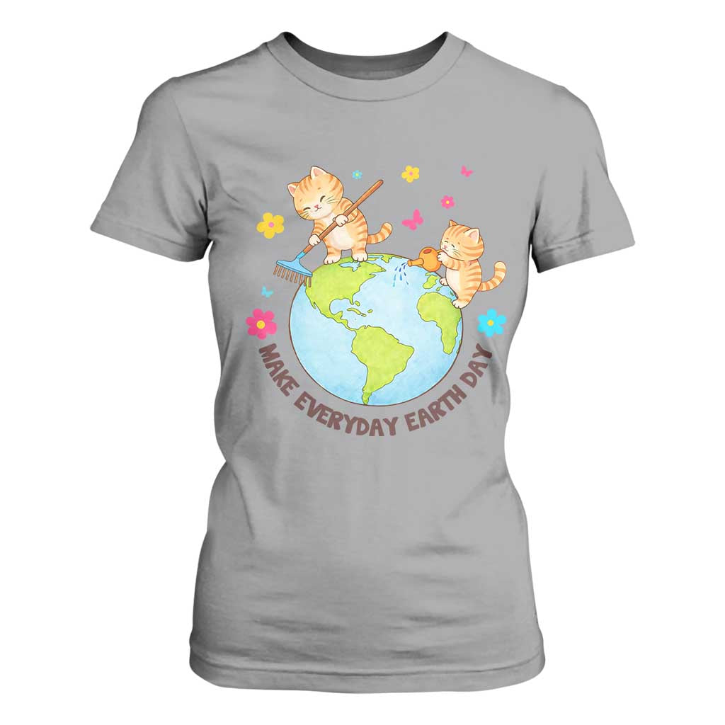 Make Everyday Earth Day T Shirt For Women Funny Cat Lover Gift